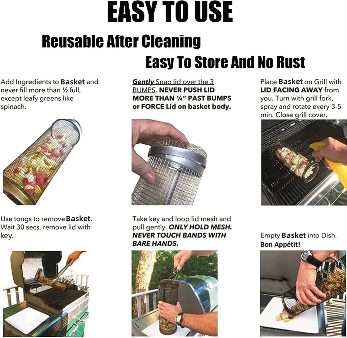 Zylindrischer Grillkorb – Mehr grillen, nichts verlieren product image 7