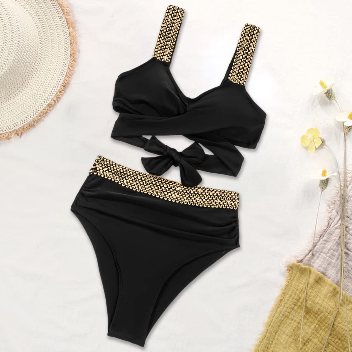 Theona | Bikini Set High Waist Gold