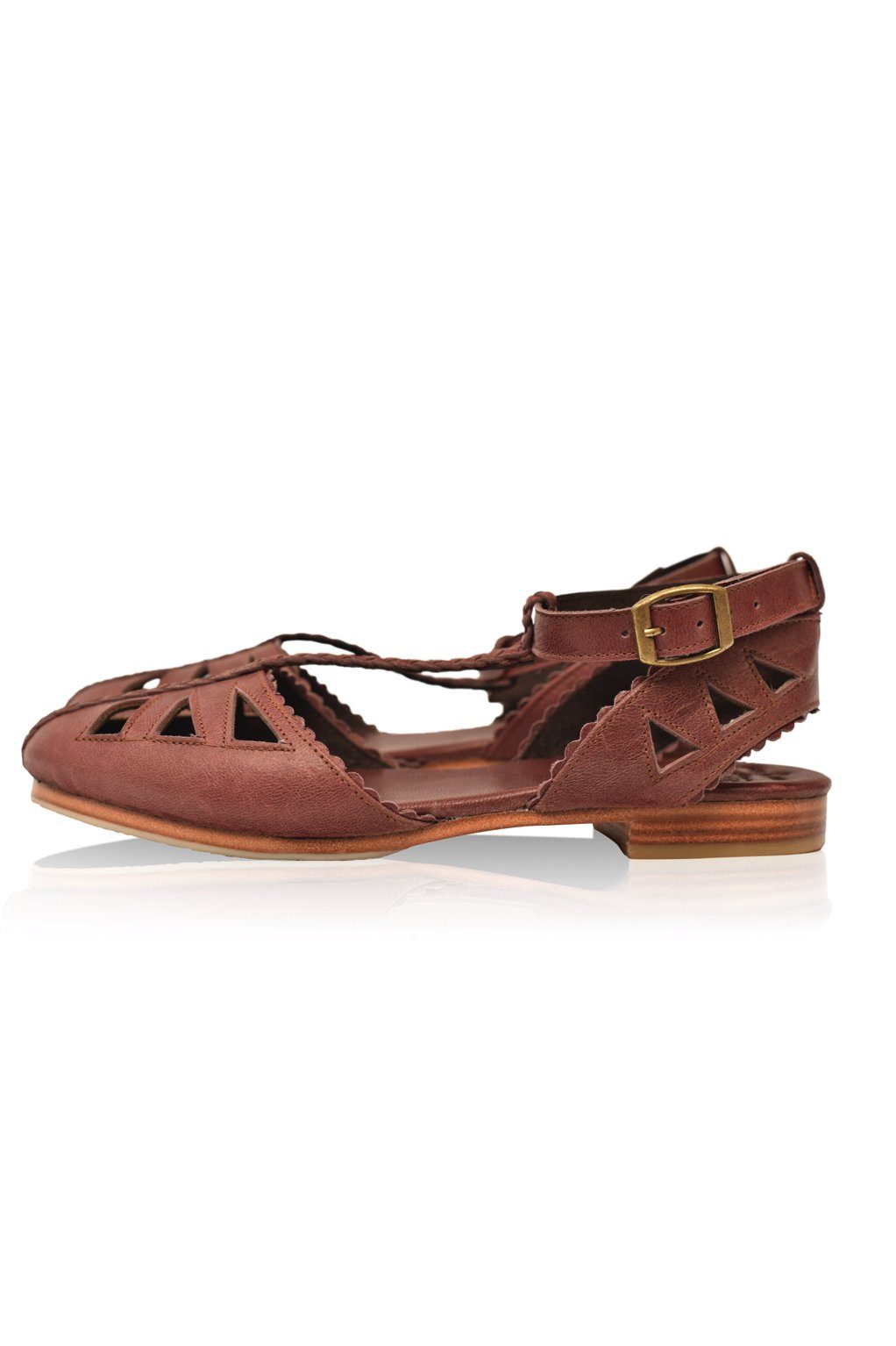 Mireth | Leder T-Strap Sandalen
