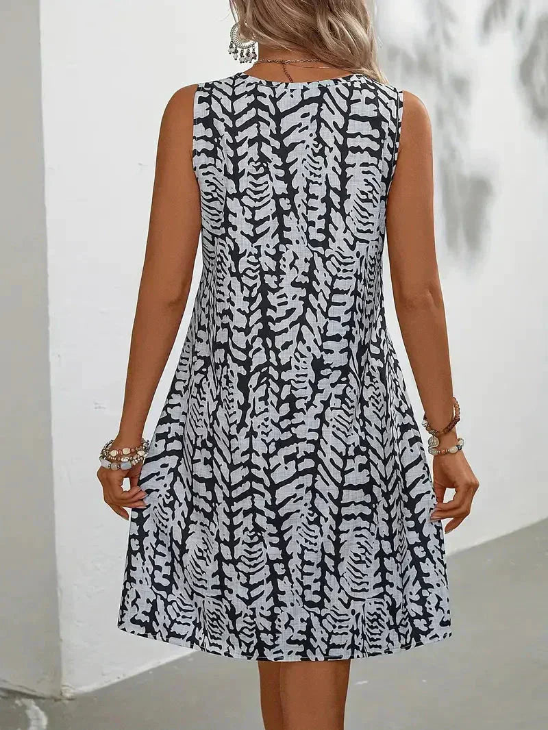 Gisetta | Ärmelloses Sommerkleid mit Print