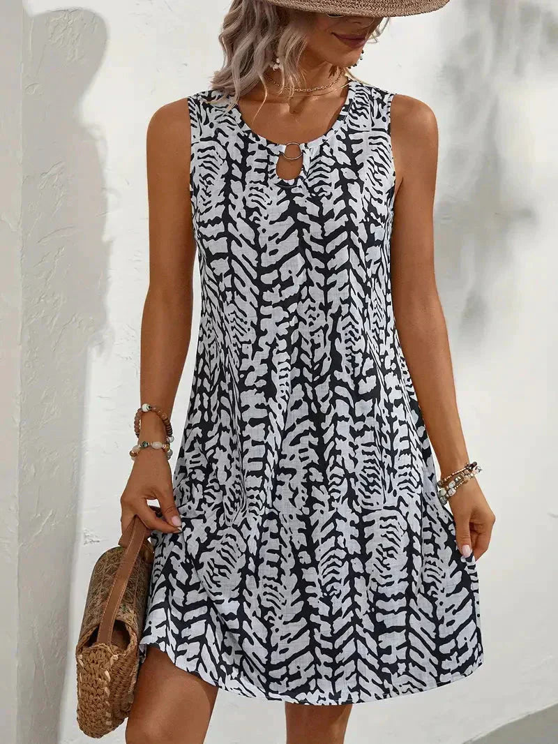 Gisetta | Ärmelloses Sommerkleid mit Print