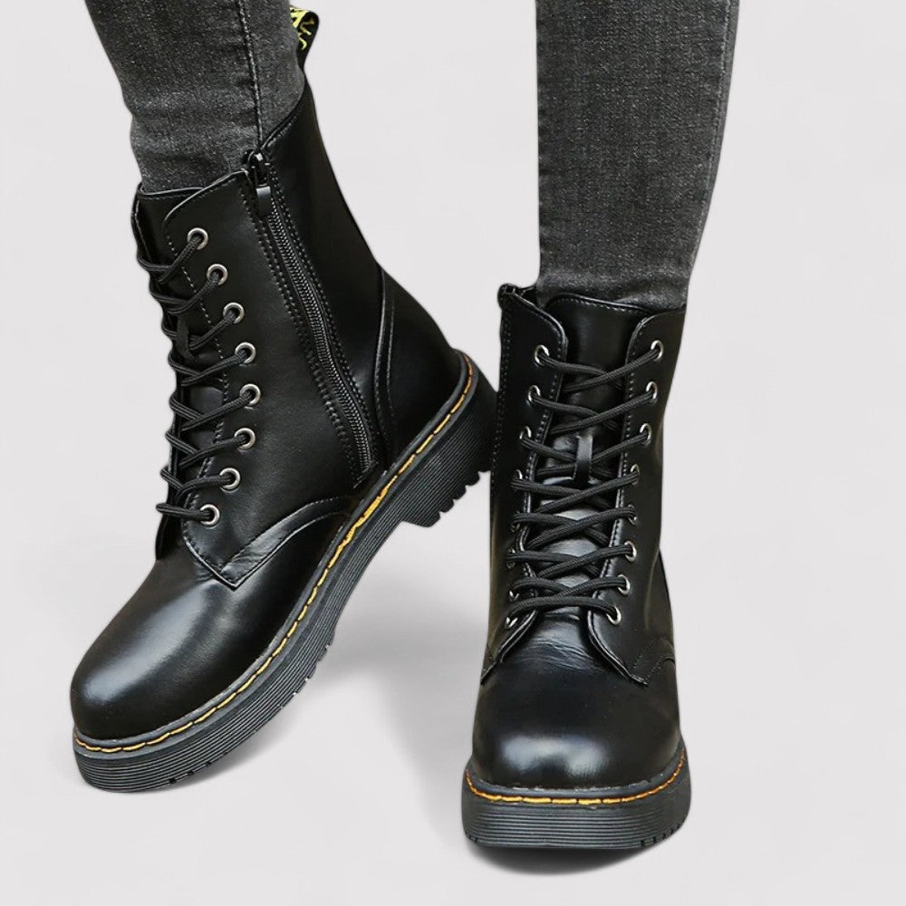 Stilvolle Schnürstiefel mit Plateau Für Frauen