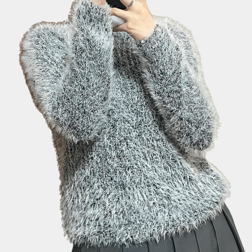 Gemütlicher Crew Neck Plüschpullover Für Höchsten Winterkomfort Für Frauen