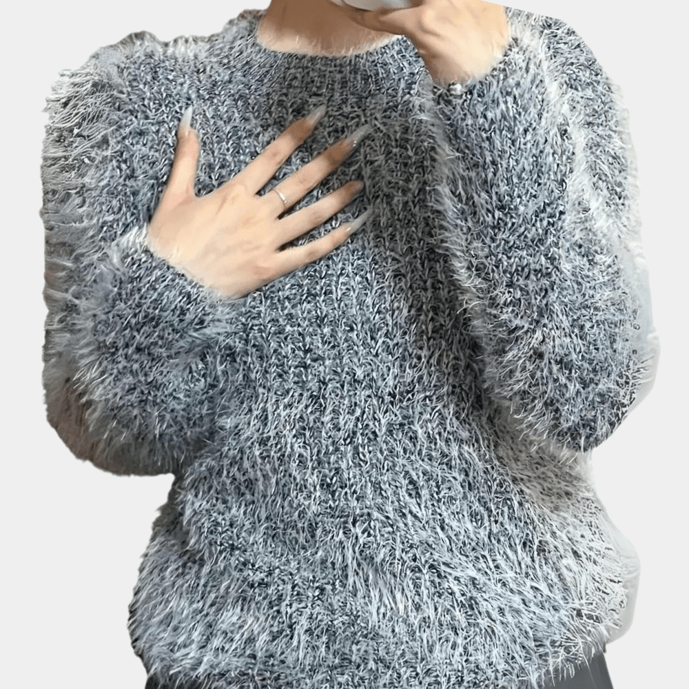 Gemütlicher Crew Neck Plüschpullover Für Höchsten Winterkomfort Für Frauen