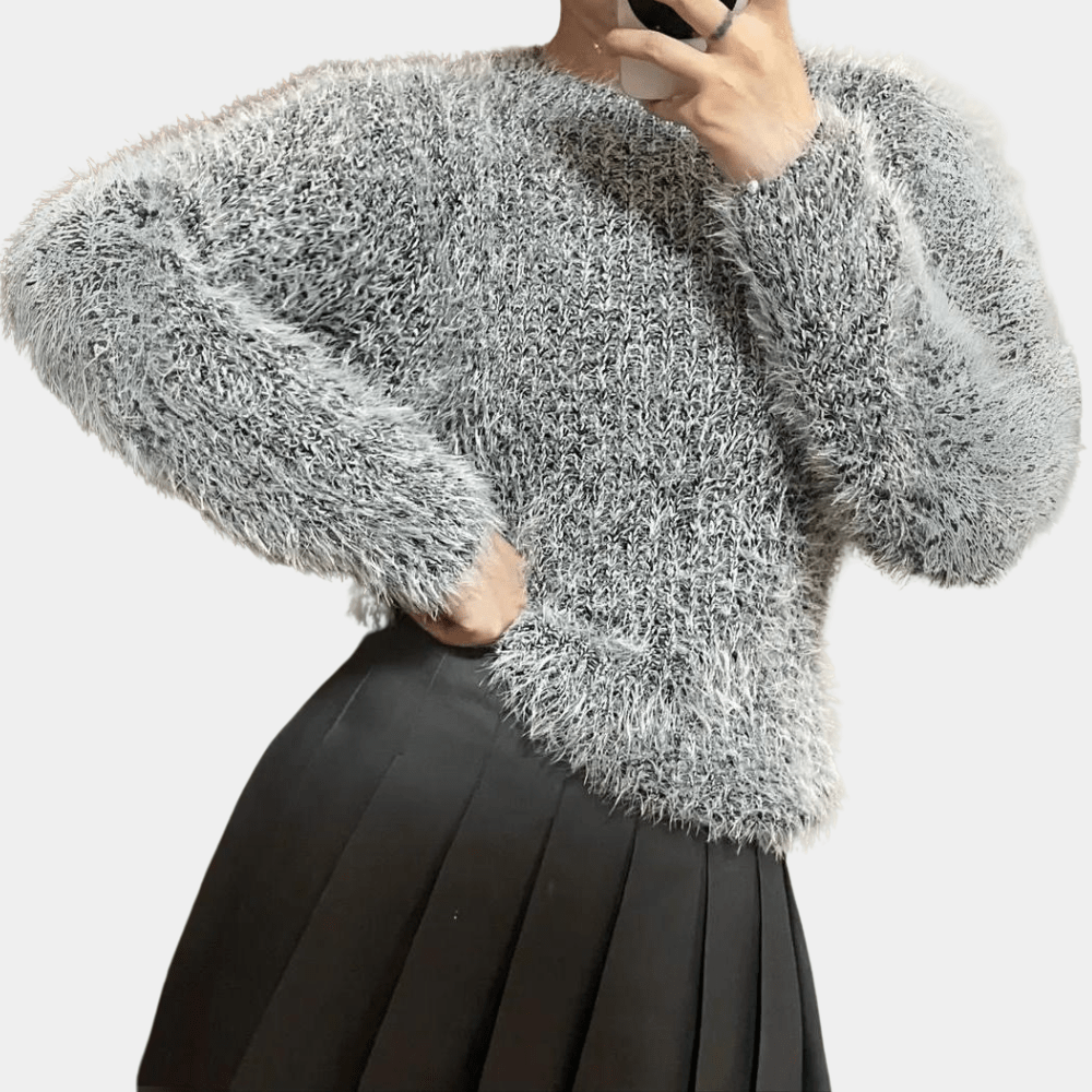 Gemütlicher Crew Neck Plüschpullover Für Höchsten Winterkomfort Für Frauen