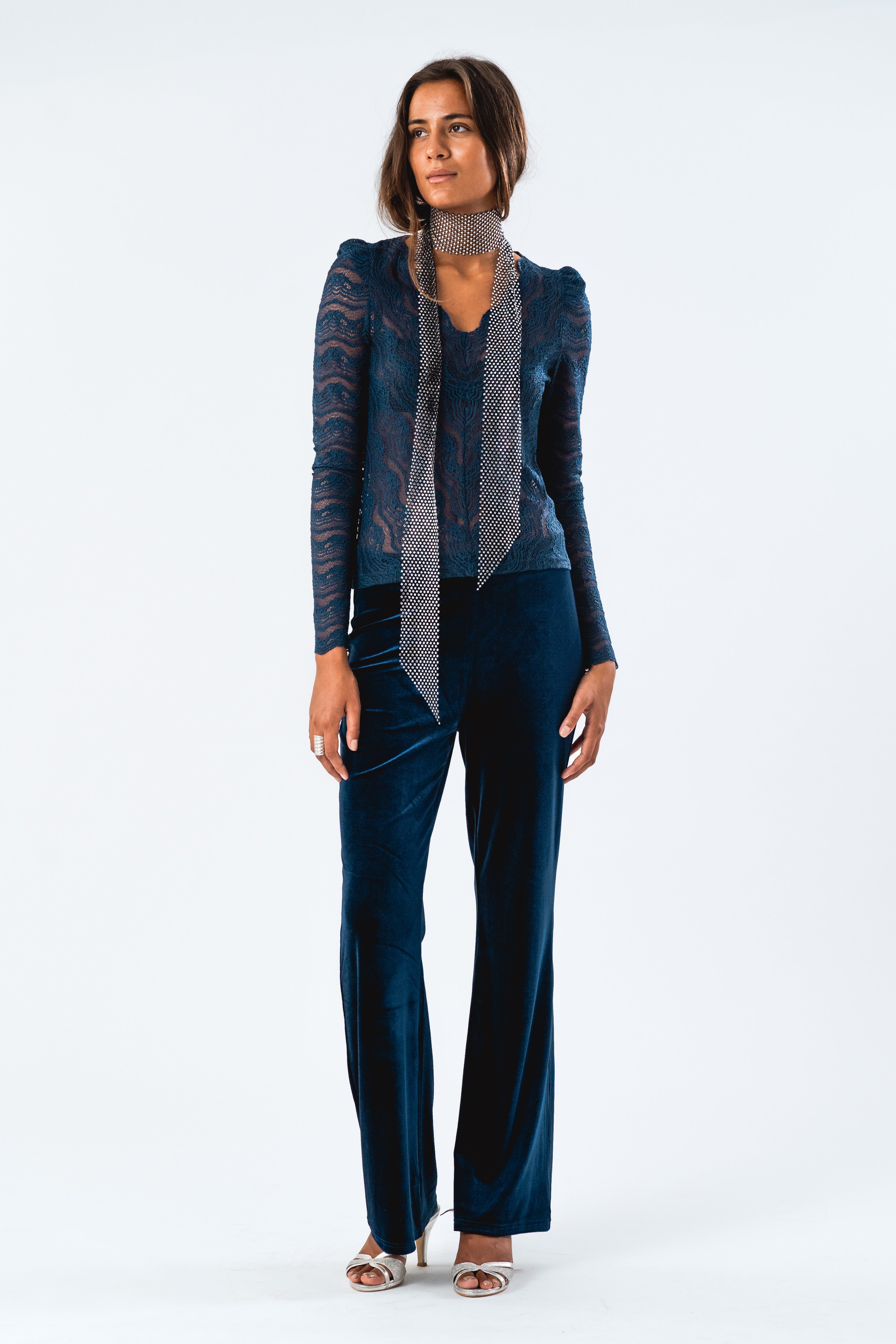 Moranna | Weite Damenhose Dunkelblau