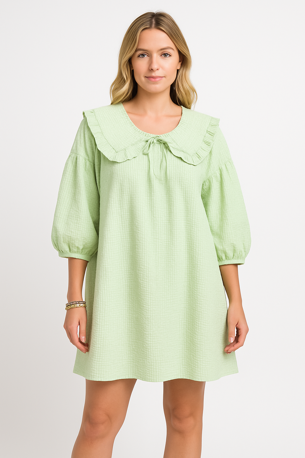 Faela | Karierte A-Linien Baumwollkleid