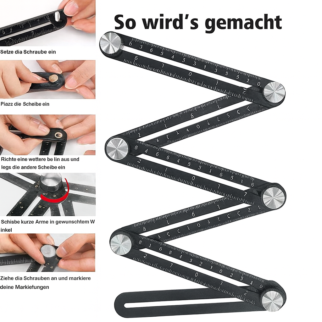 Multifunktionales Winkelmesswerkzeug Lineal für präzise Messungen product image 7