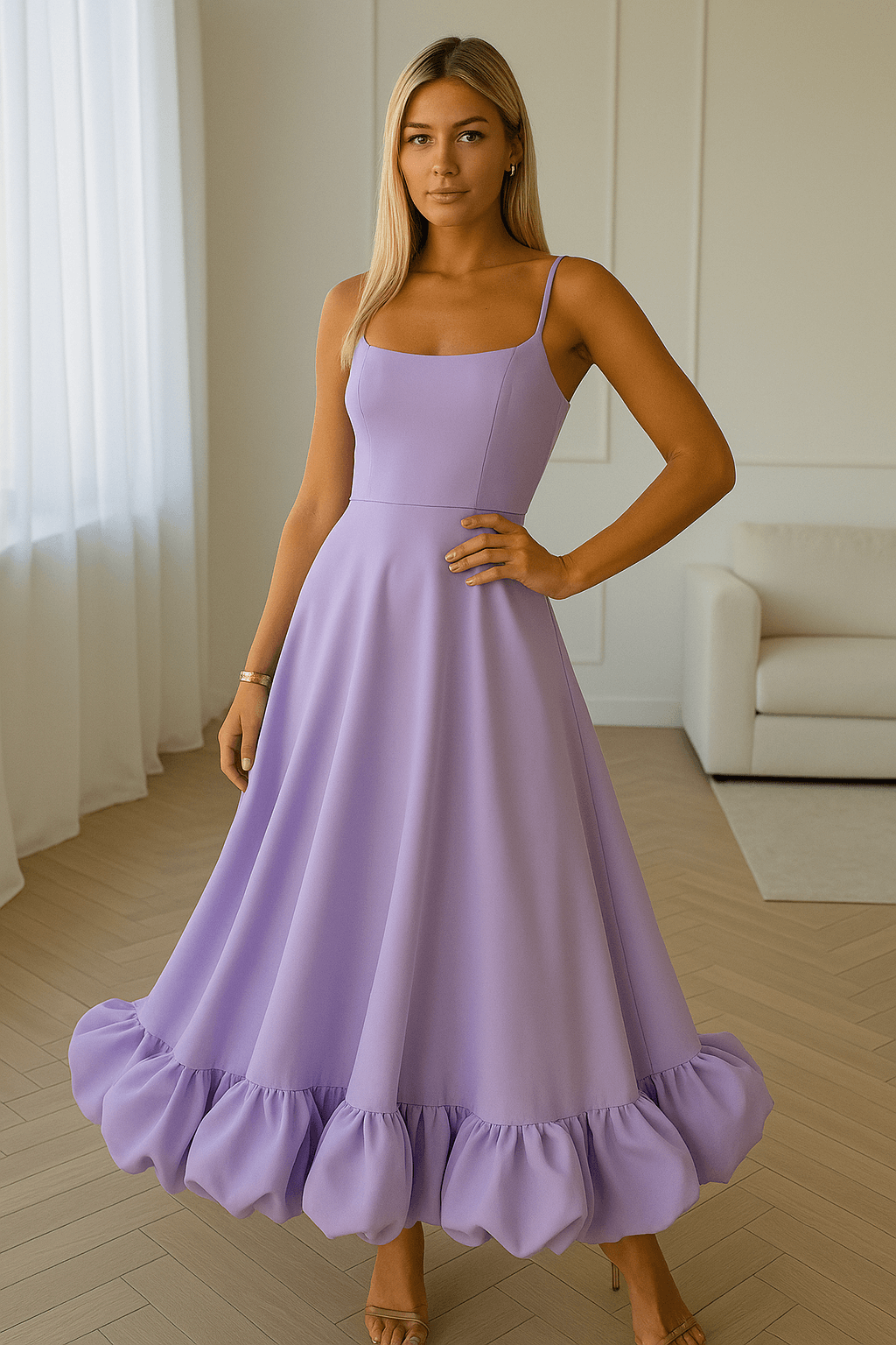 Elegantes Midi Party Kleid mit anspruchsvollem Design für Damen