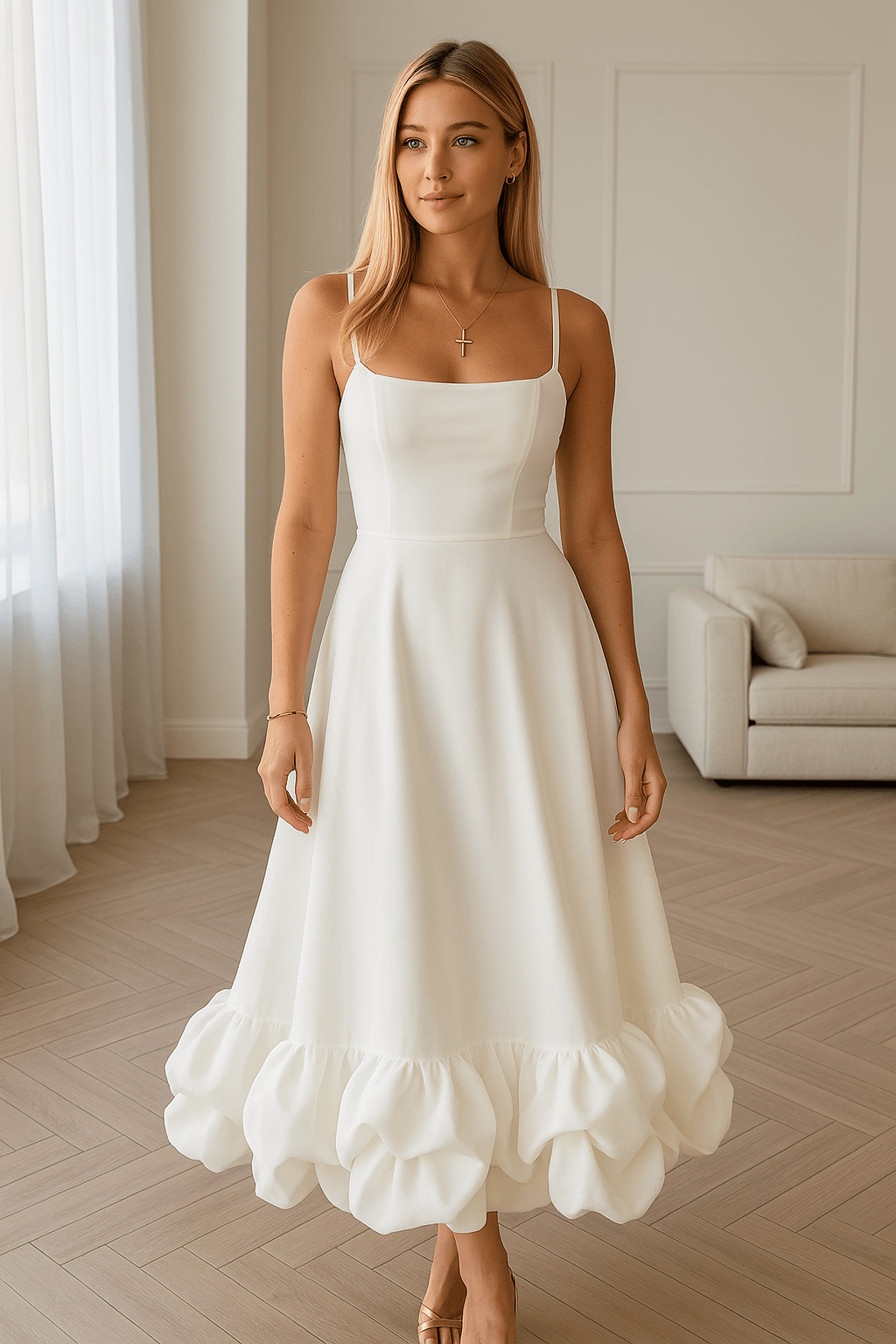 Elegantes Midi Party Kleid mit anspruchsvollem Design für Damen