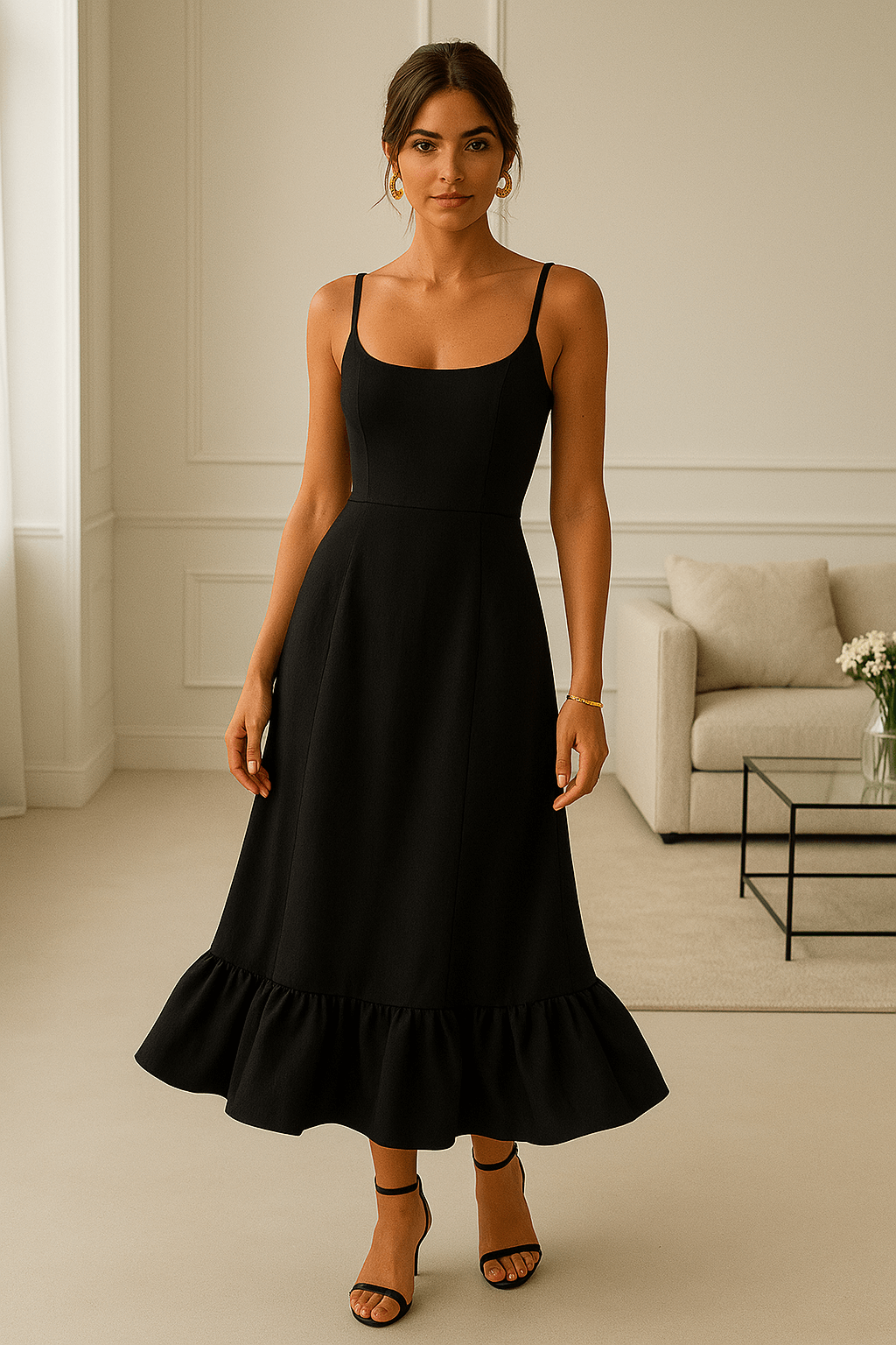 Elegantes Midi Party Kleid mit anspruchsvollem Design für Damen