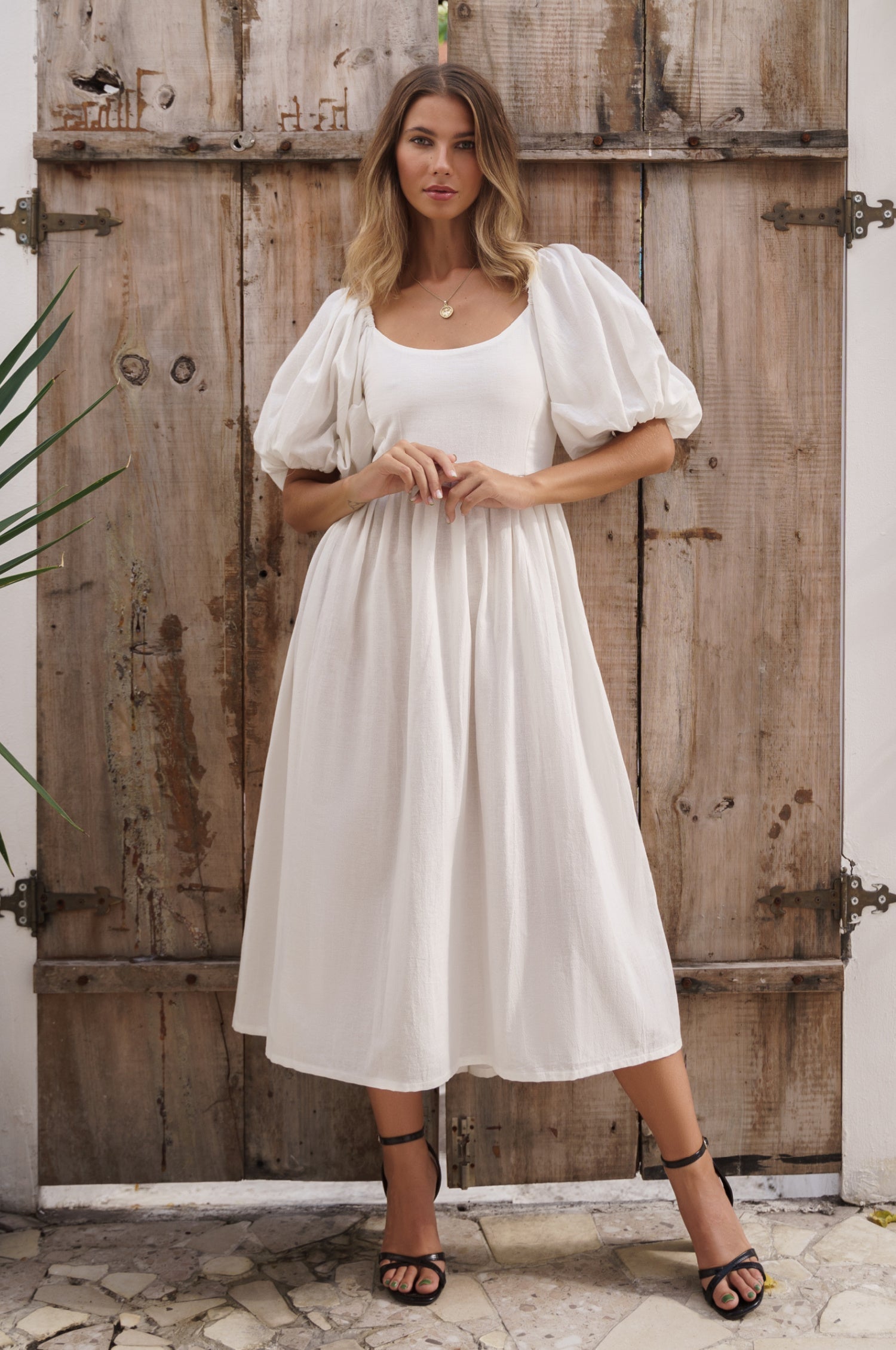 Aliantha | Elegantes Midikleid mit Puffärmeln