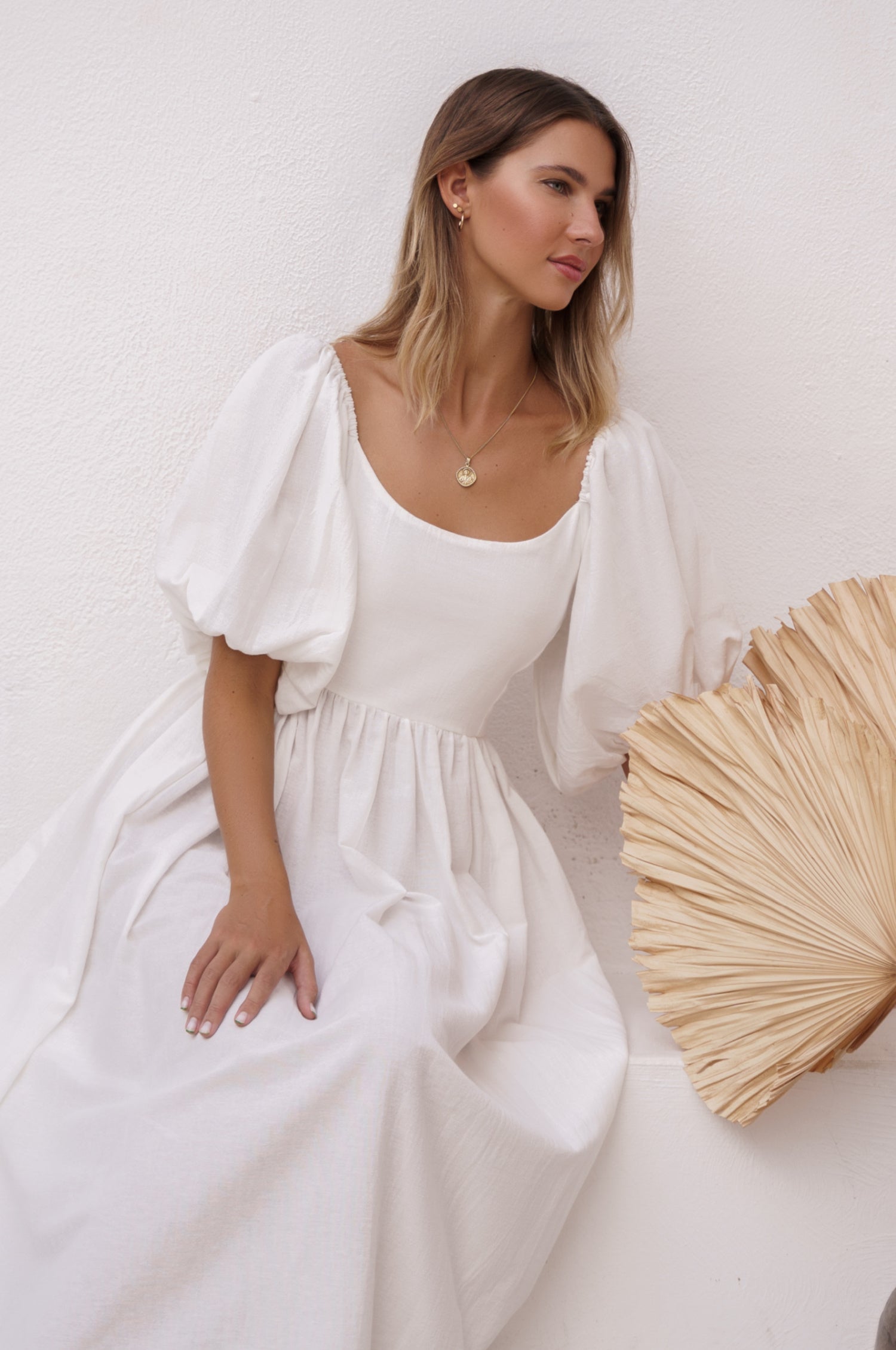 Aliantha | Elegantes Midikleid mit Puffärmeln