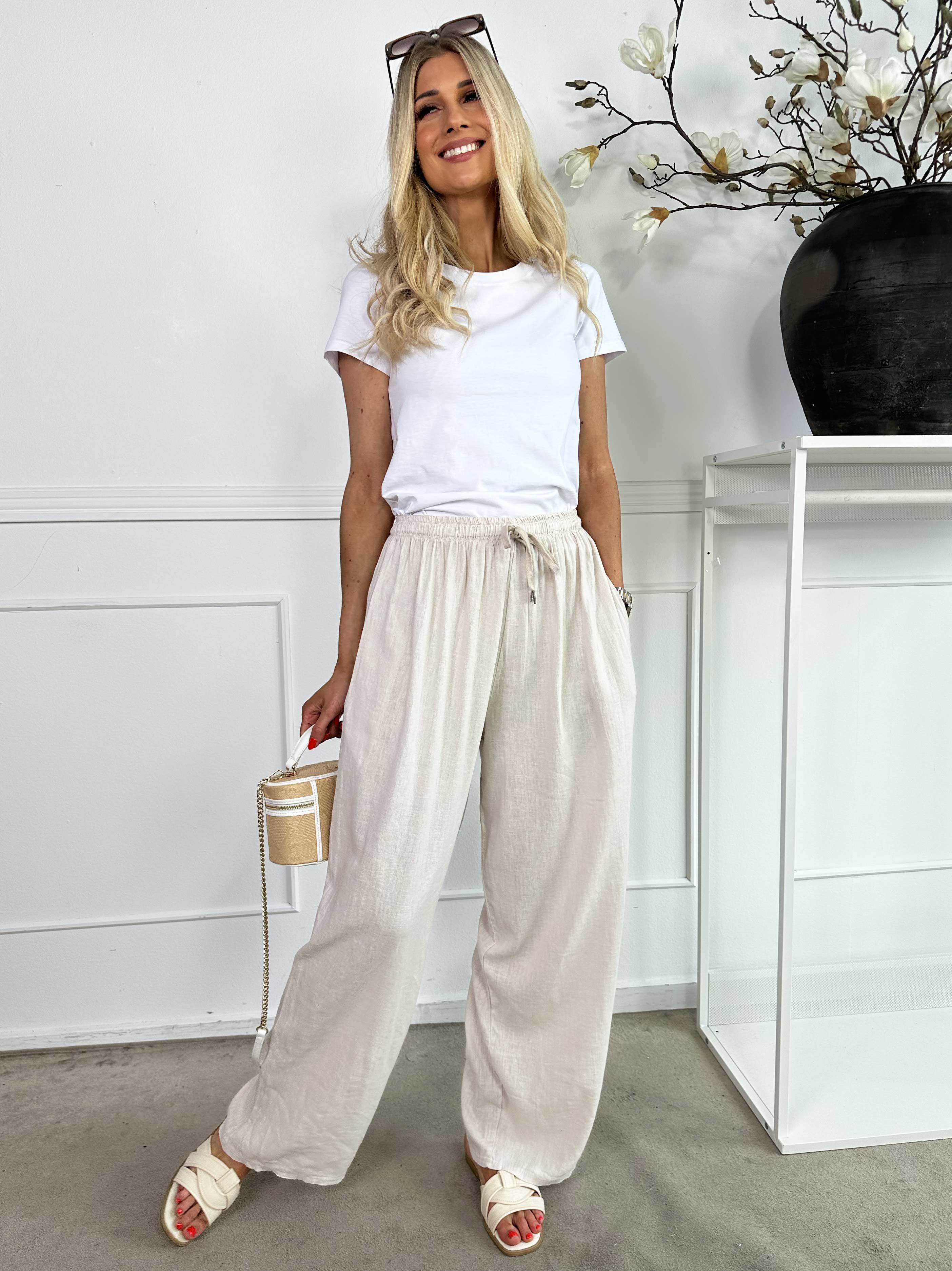 Damaris | Weite Leinen-Viskose Hose