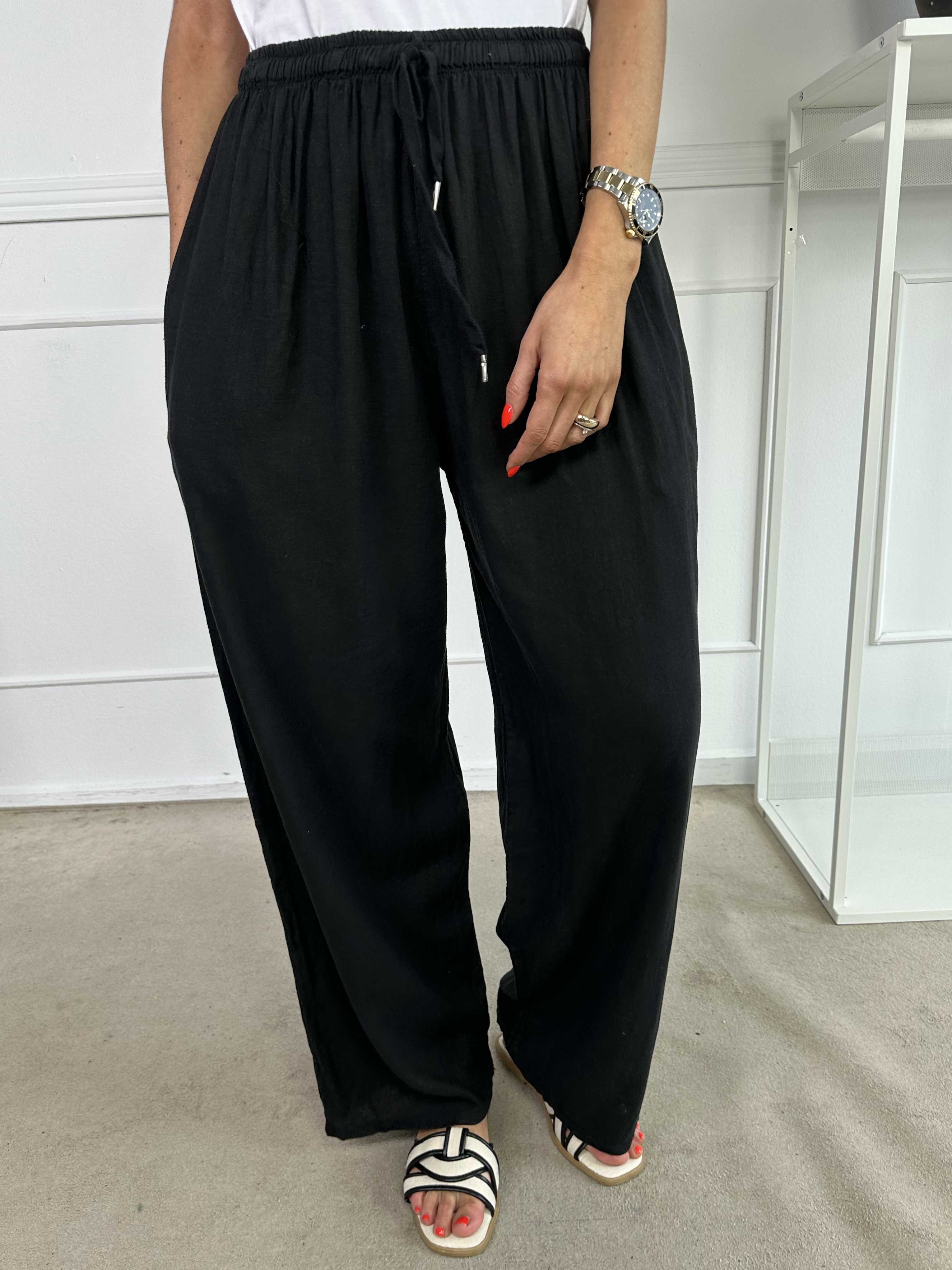Damaris | Weite Leinen-Viskose Hose