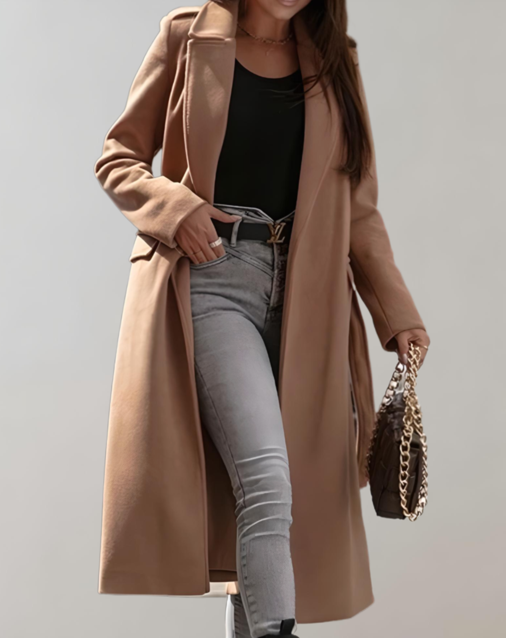 Alethia | Eleganter Wollmantel mit Gürtel
