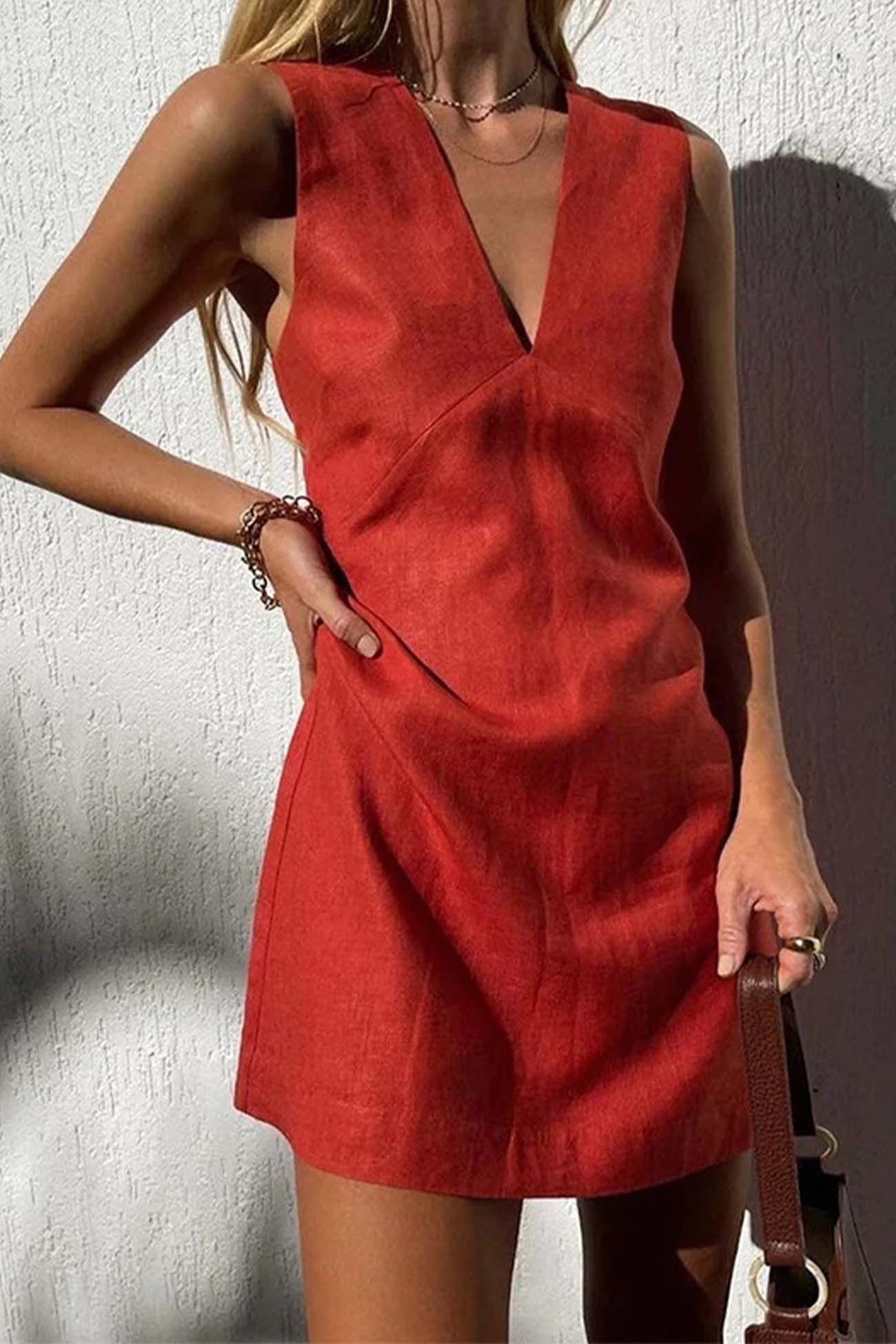 Elvianne | Sommer Minikleid aus Leinen