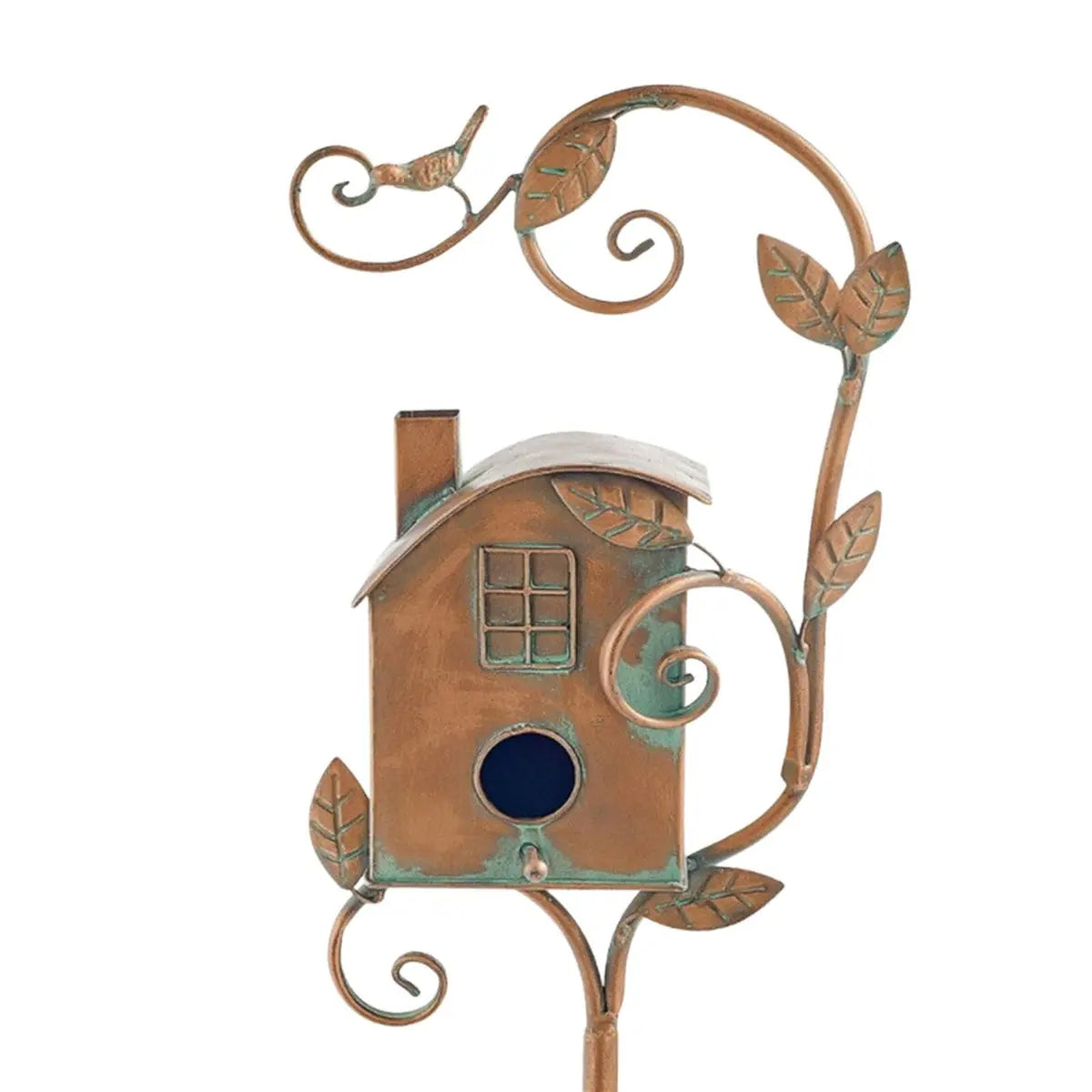 Dekorativer Metall-Vogelhaus-Gartenstab – Vintage-Stil product image 4
