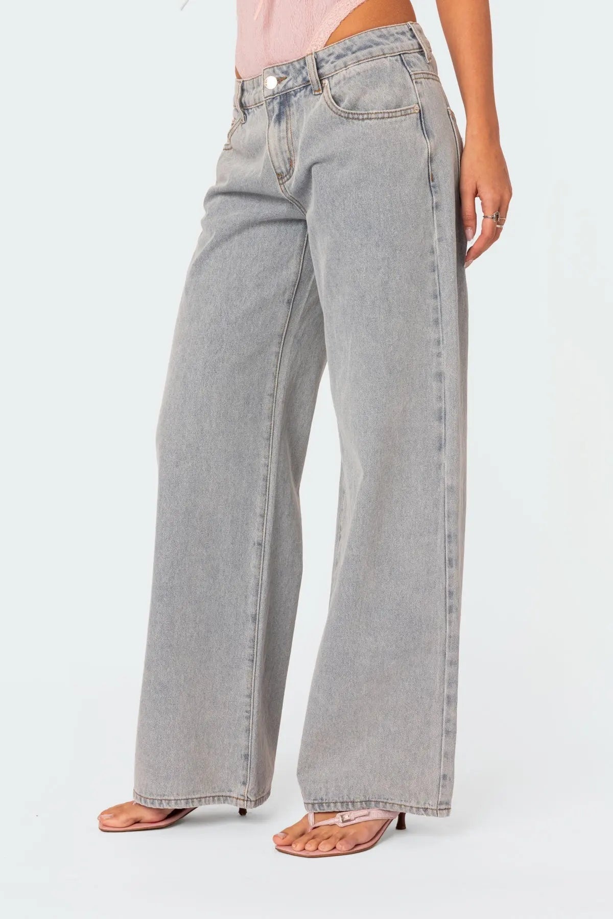Jeans mit Schleifenbund, lockerer Passform und verstellbarer Taille für Frauen