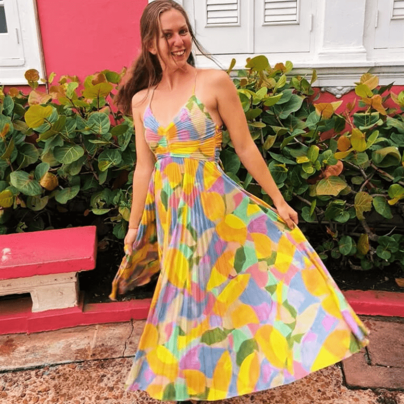 Avadora | Plissiertes Maxikleid Damen