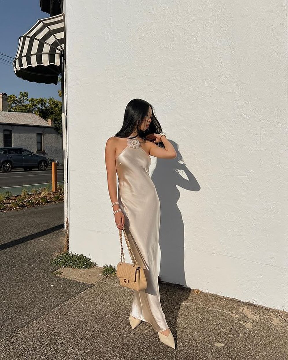 Satin-Maxikleid Mit Neckholder Und Rückenfrei Für Frauen