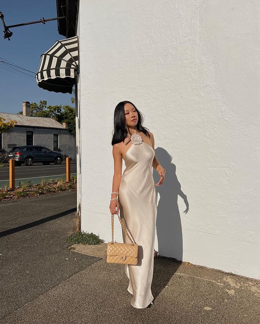 Satin-Maxikleid Mit Neckholder Und Rückenfrei Für Frauen