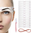 Augenbrauen Schablonen Set wiederverwendbar with stencil templates, pink razor and cord