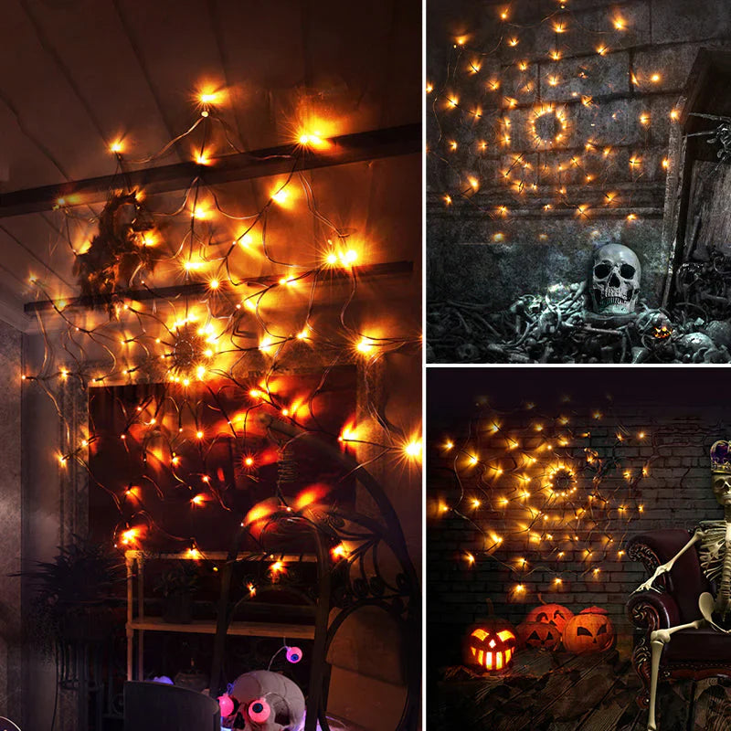 SpiderLight™ – Halloween-Spinnennetzlichter Party Dekoration [50% Rabatt]