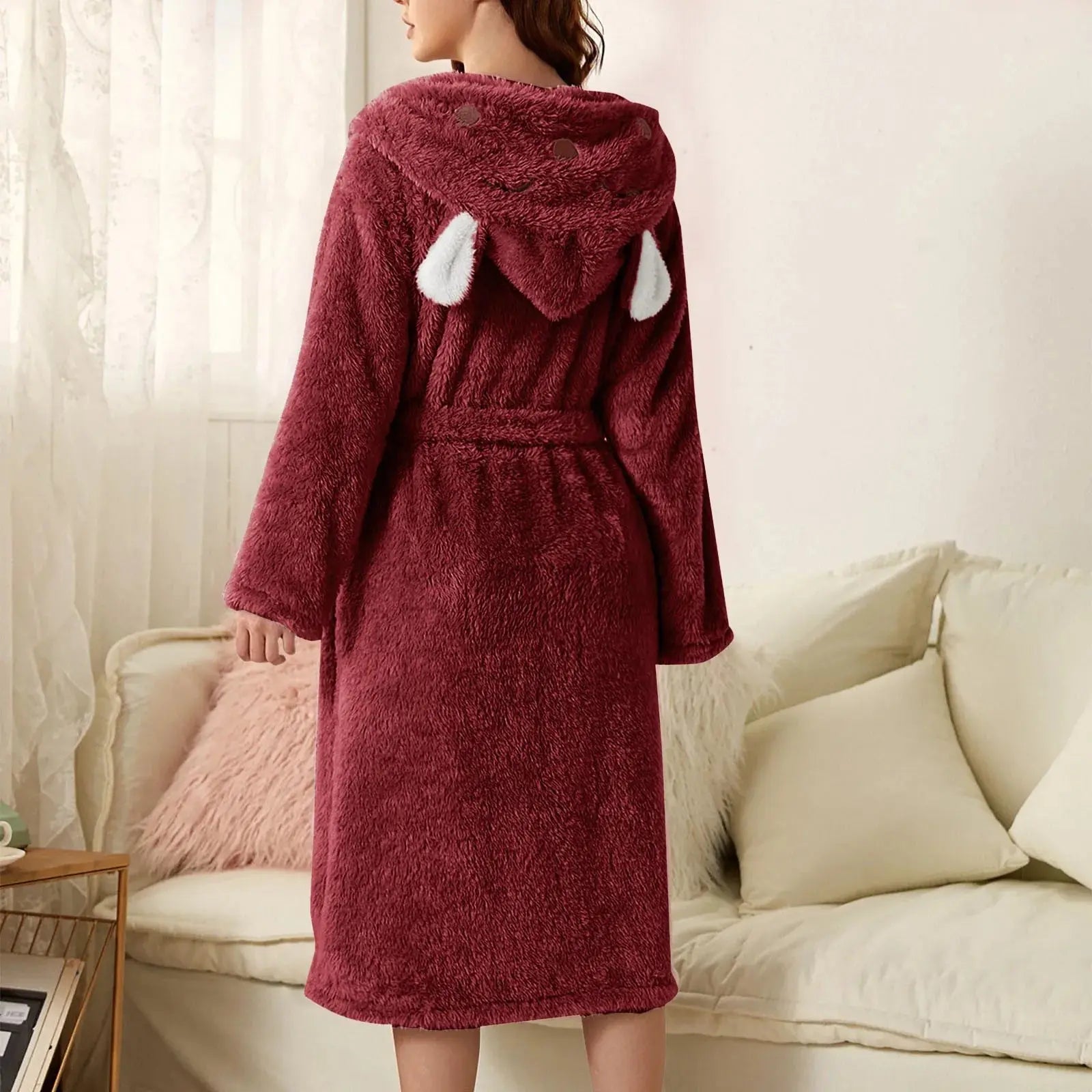 Flanell-Bademantel mit Kapuze und Hasenohren product image 4