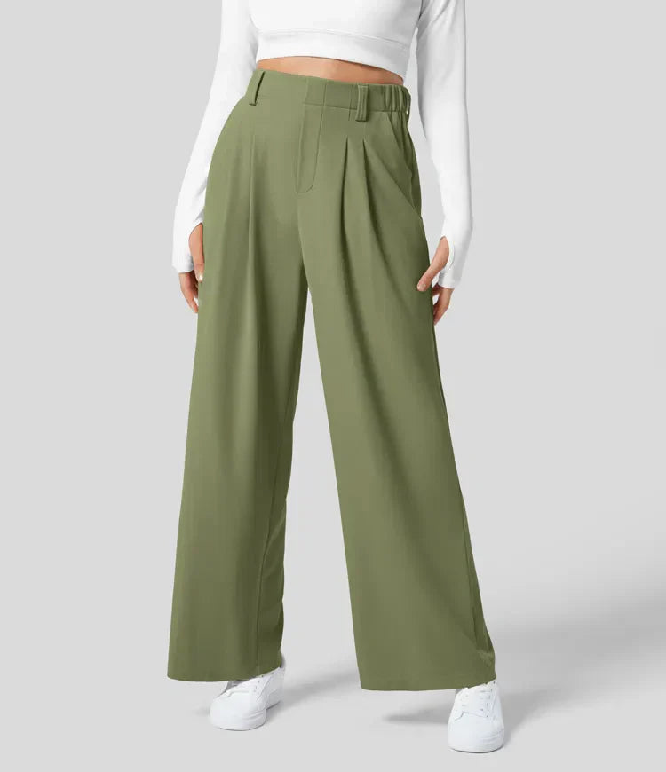 Schicke High Waist Weitbein Hose für Damen