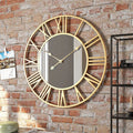 Große Vintage-Wanduhr aus Metall mit Spiegelelementen (39 cm) product image 1