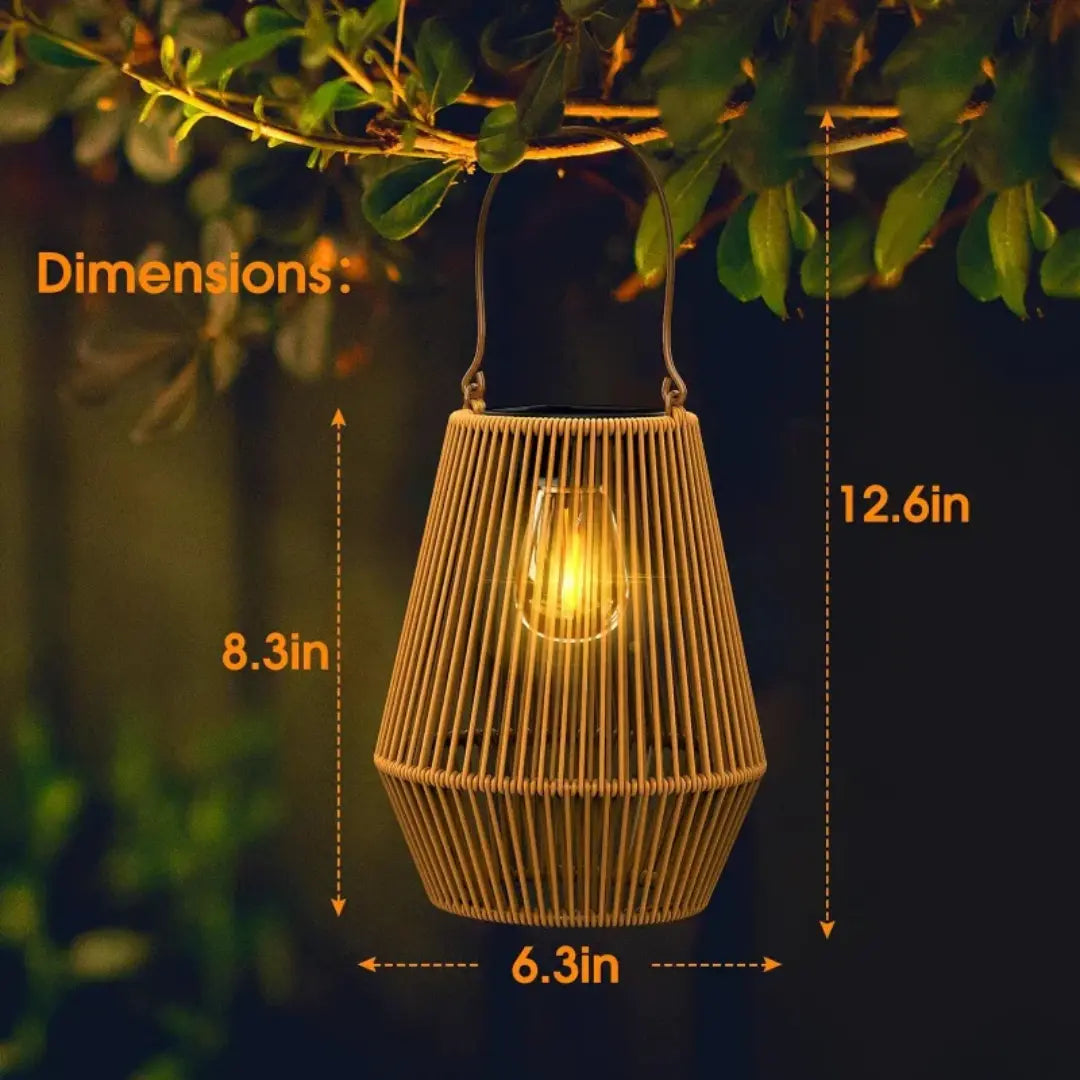 Rattan-Solarlaterne – Wasserdichtes LED-Licht für Garten & Terrasse product image 7