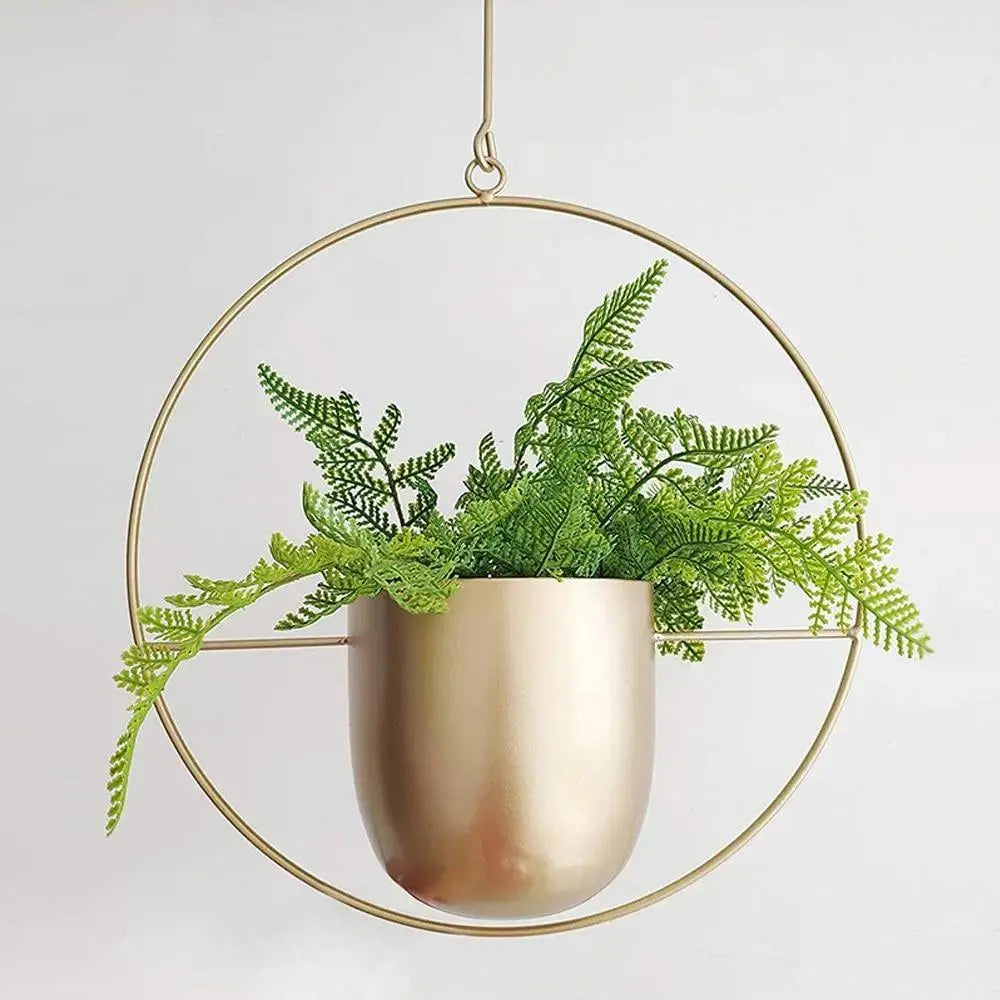 Hängepflanzgefäß aus Metall mit Kette – Ovaler oder Runder Rahmen product image 2