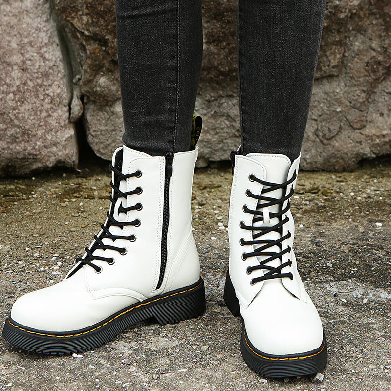 Stilvolle Schnürstiefel mit Plateau Für Frauen