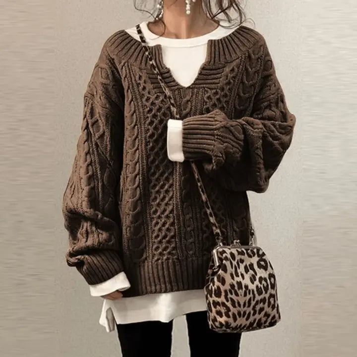 Retro Strickpullover mit zeitlosem Design für Frauen