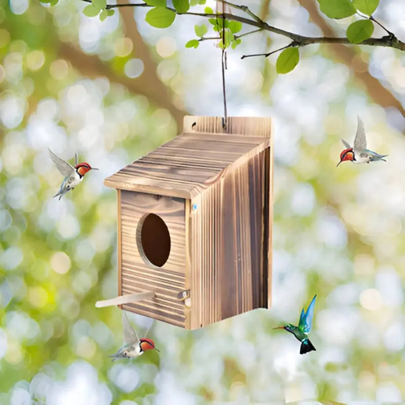 Holz-Vogelhaus Kastenform – Natürliche Deko für Garten & Zuhause product image 2