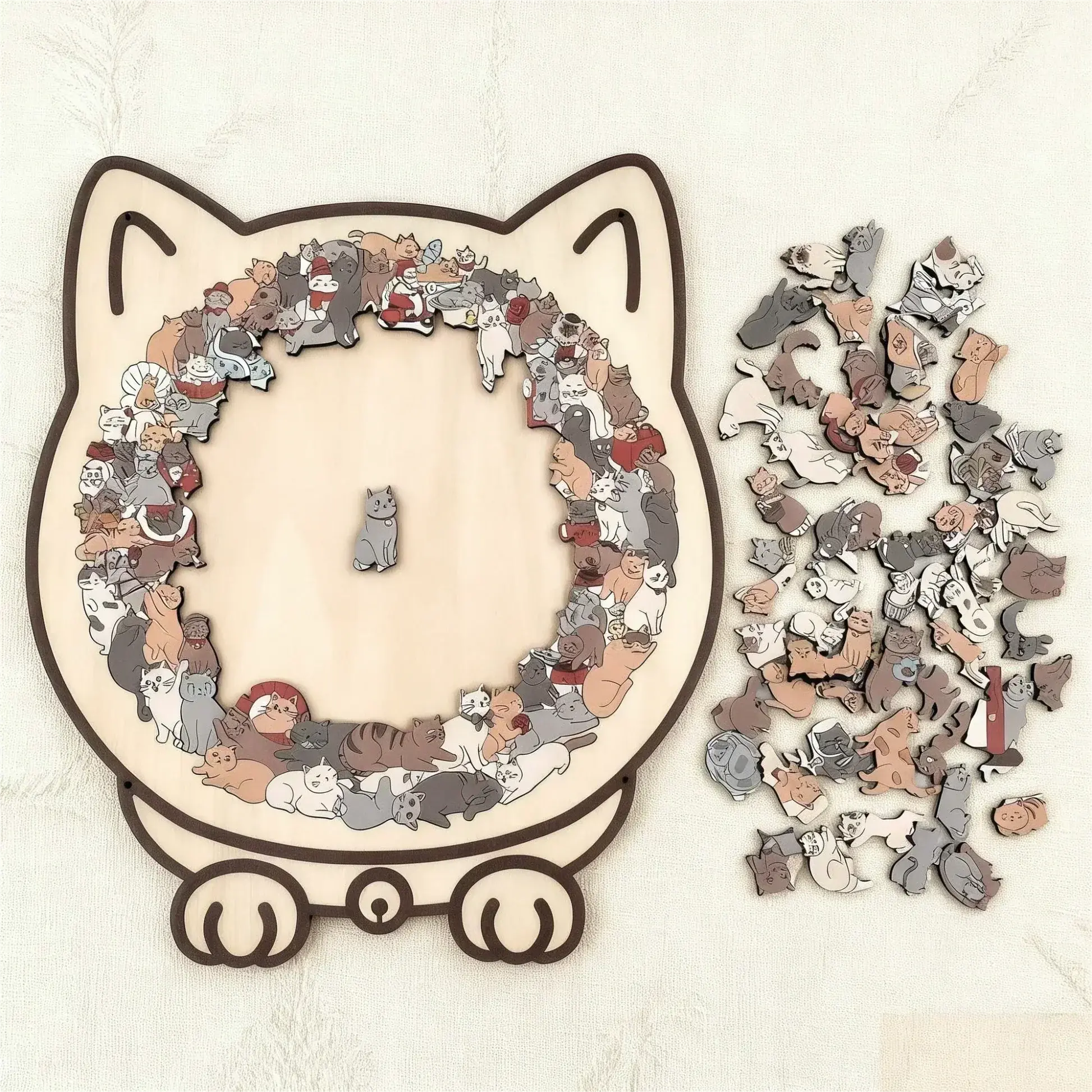 Holzpuzzle Katze 135 Teile Dekoratives Puzzle Set product image 6