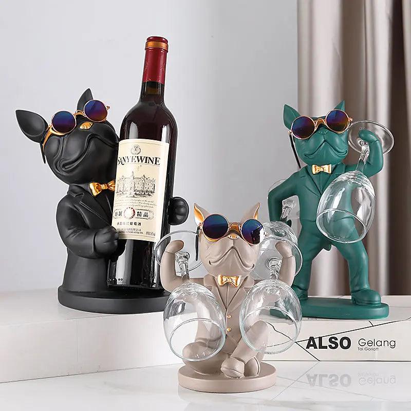 Weinglashalter Hunde-Figur – Handgefertigte Tischdekoration product image 1