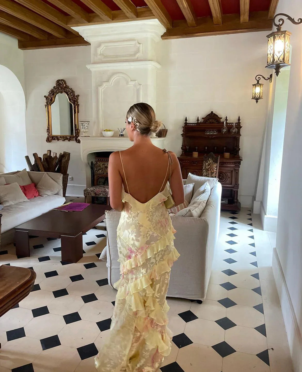 Ärmelloses langes Kleid mit elegantem Design Für Frauen
