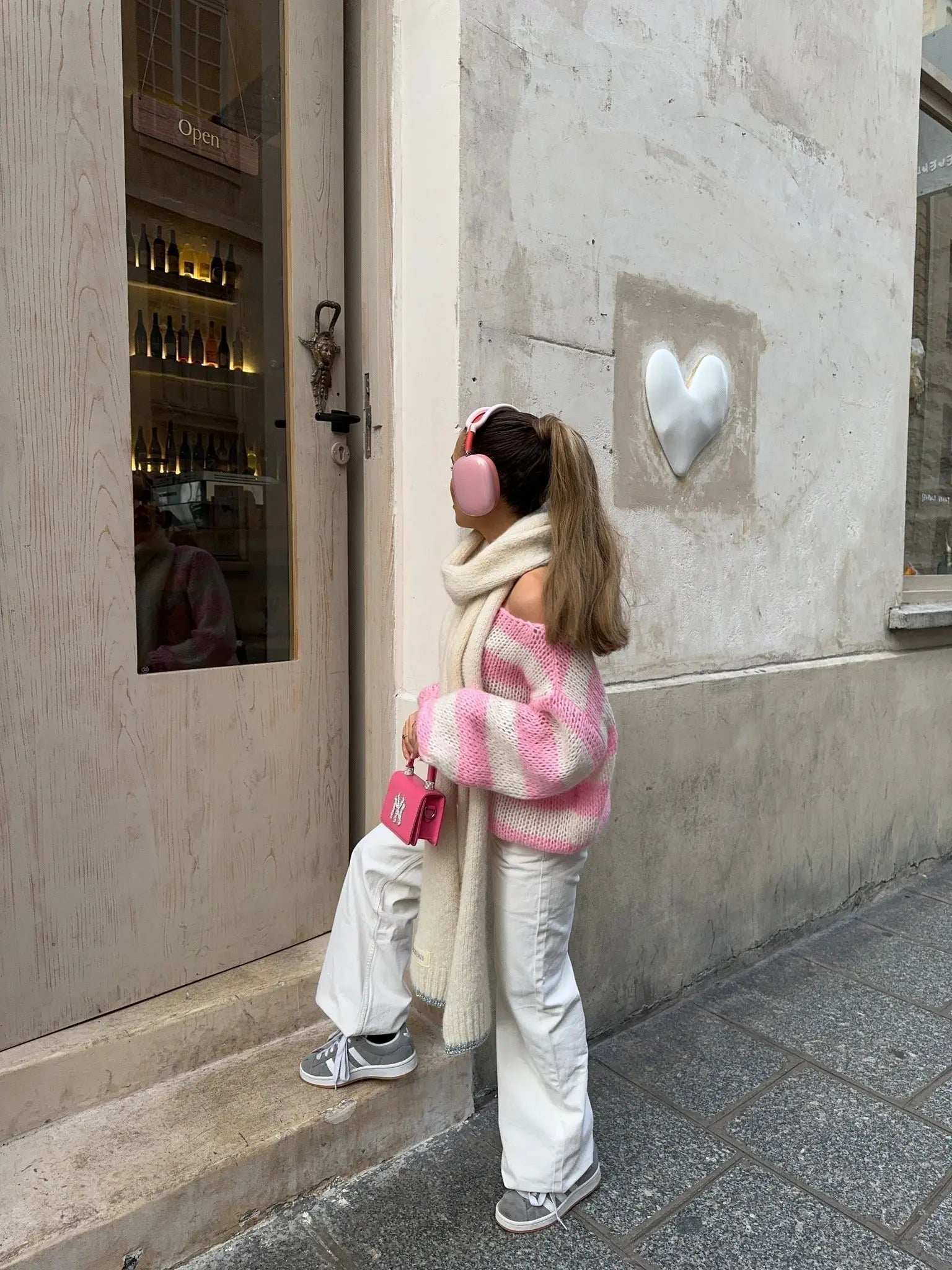 Locker geschnittener Pullover mit Kontraststreifen Für Frauen