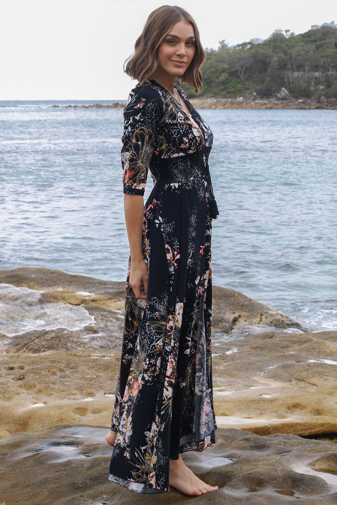 Brienna | Boho Maxi Kleid mit V-Ausschnitt