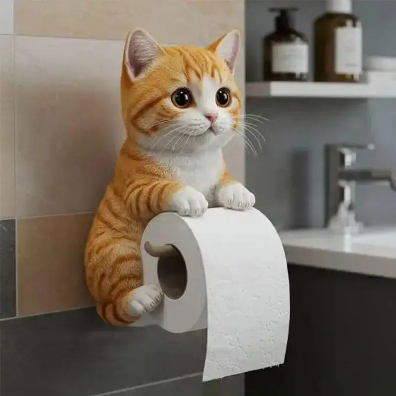 Katzen-Toilettenpapierhalter aus Harz product image 3