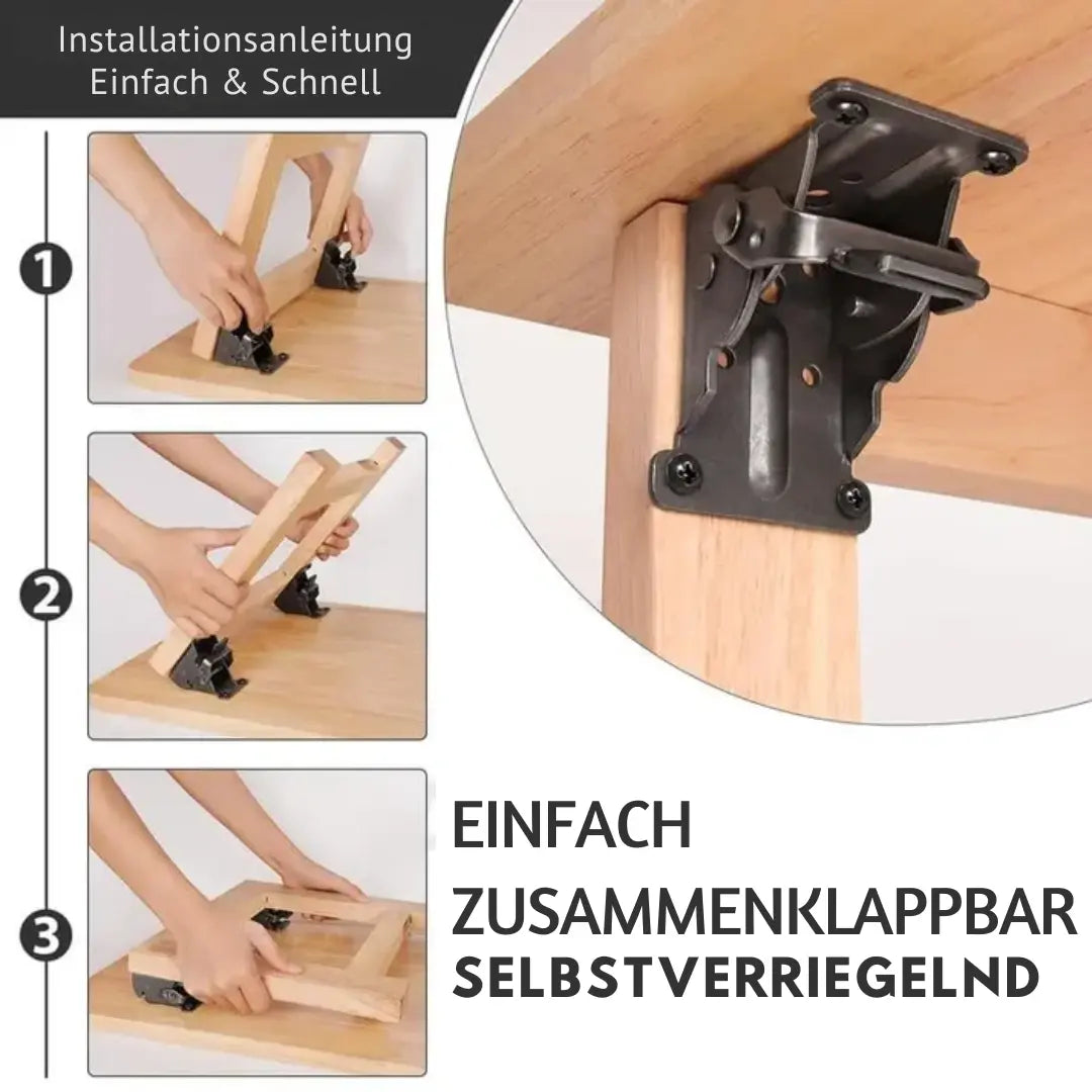 AngleClip™ – Klappscharnier mit Automatischer Verriegelung für Möbel & Türen [50% Rabatt]