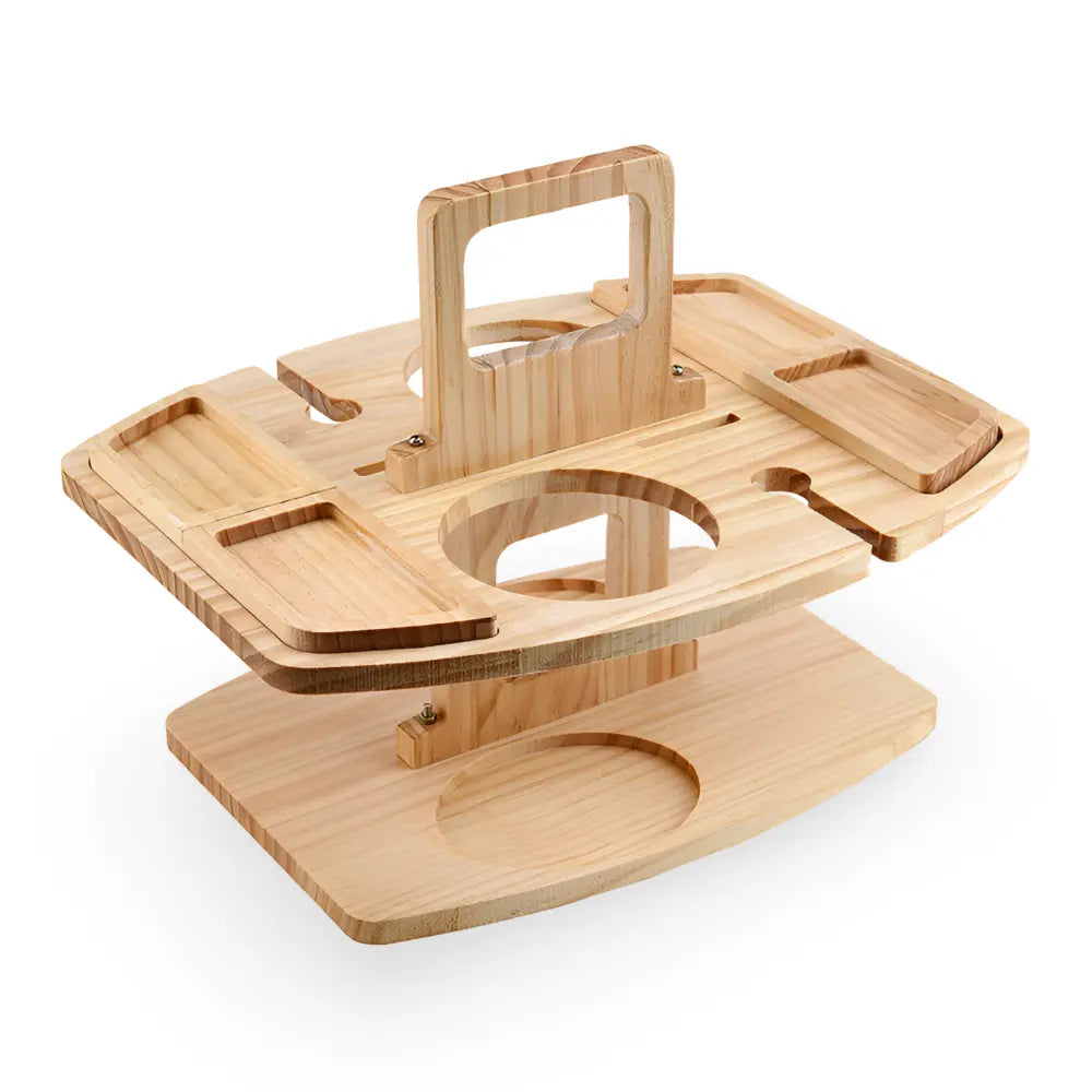 Klappbarer Holz-Picknicktisch – Wein- & Snackfächer product image 8
