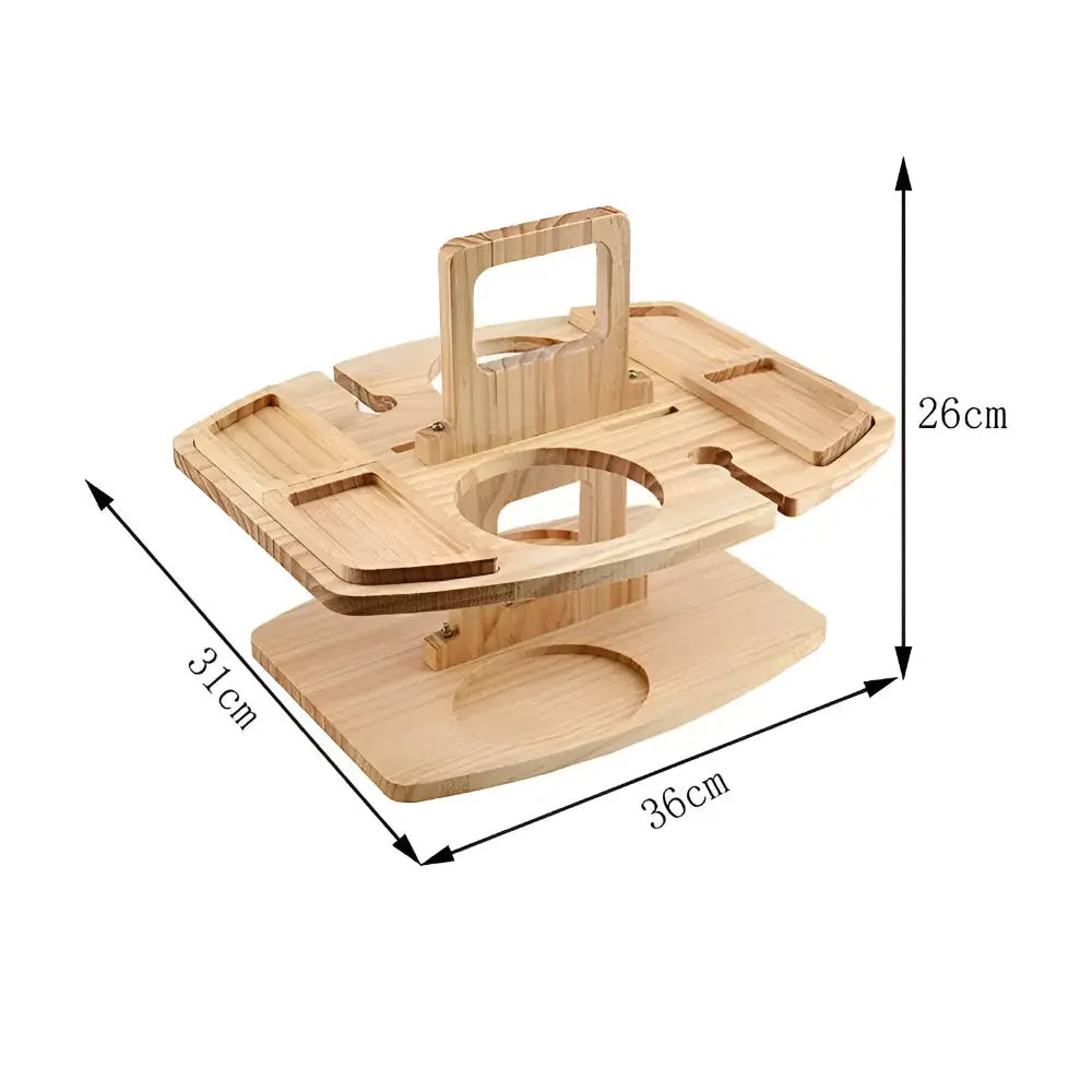 Klappbarer Holz-Picknicktisch – Wein- & Snackfächer product image 9