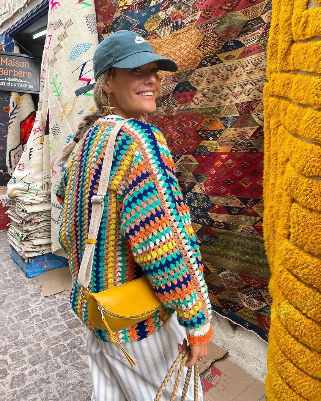 Boho-Häkel-Cardigan Für Frauen