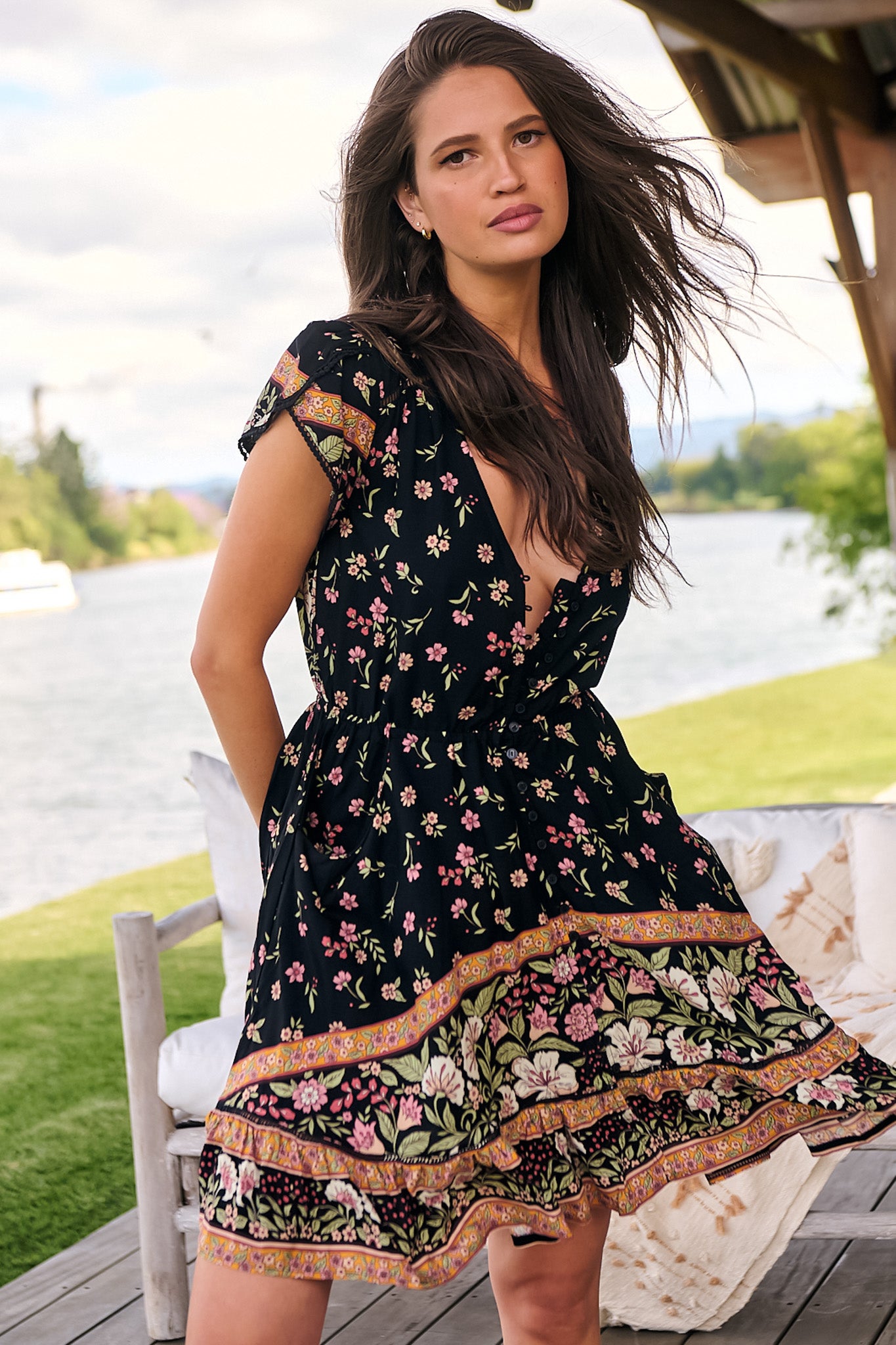 Belva | Feminines Wickelkleid mit Print