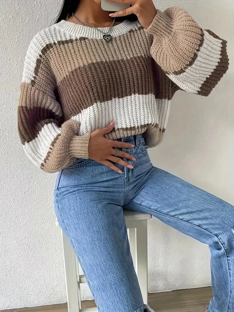 Strickpullover mit Laternenärmeln Für Frauen