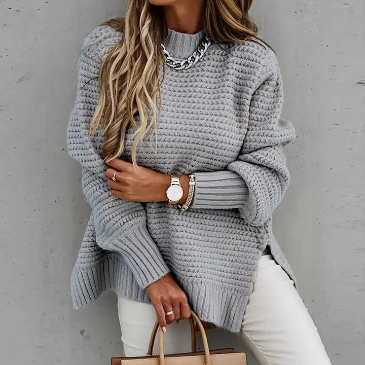 Gemütlicher Gerippter Strickpullover für Damen