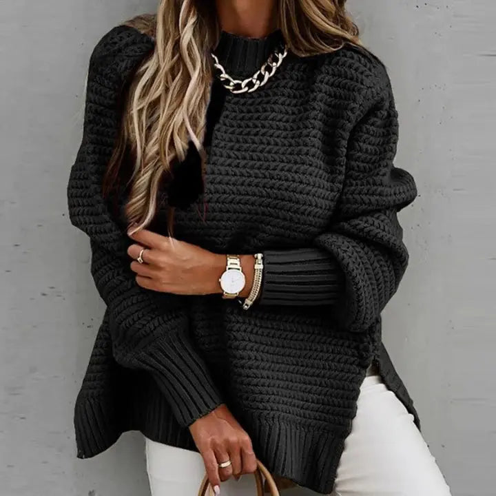 Gemütlicher Gerippter Strickpullover für Damen